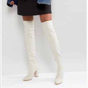 Misguided Cream Thigh High Boots!